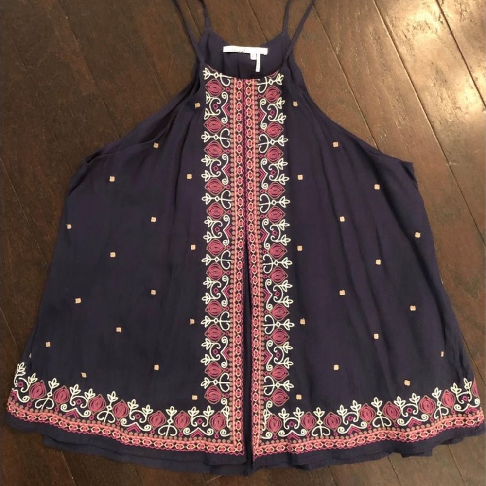 Embroidered Anthropologie tank top size 6